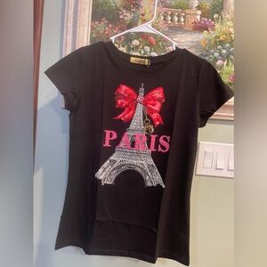 Vinizbena Tower Eiffel Black Women Shirt New
